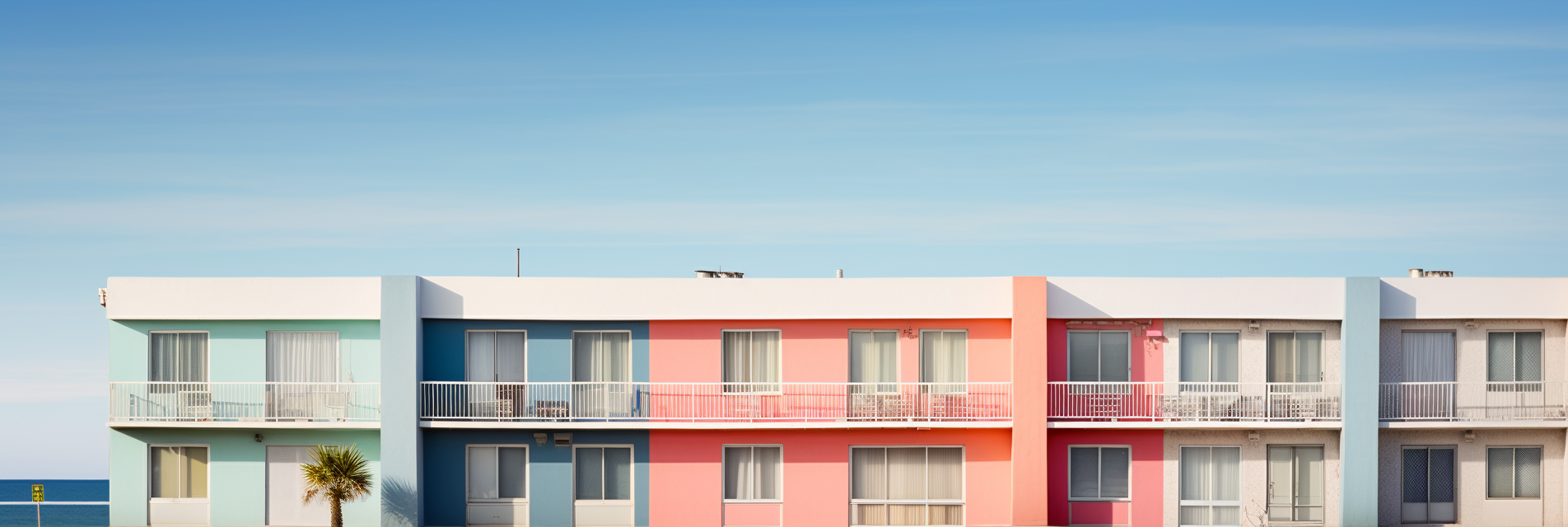 Beachside Motel Architecture with Monet's brushstrokes