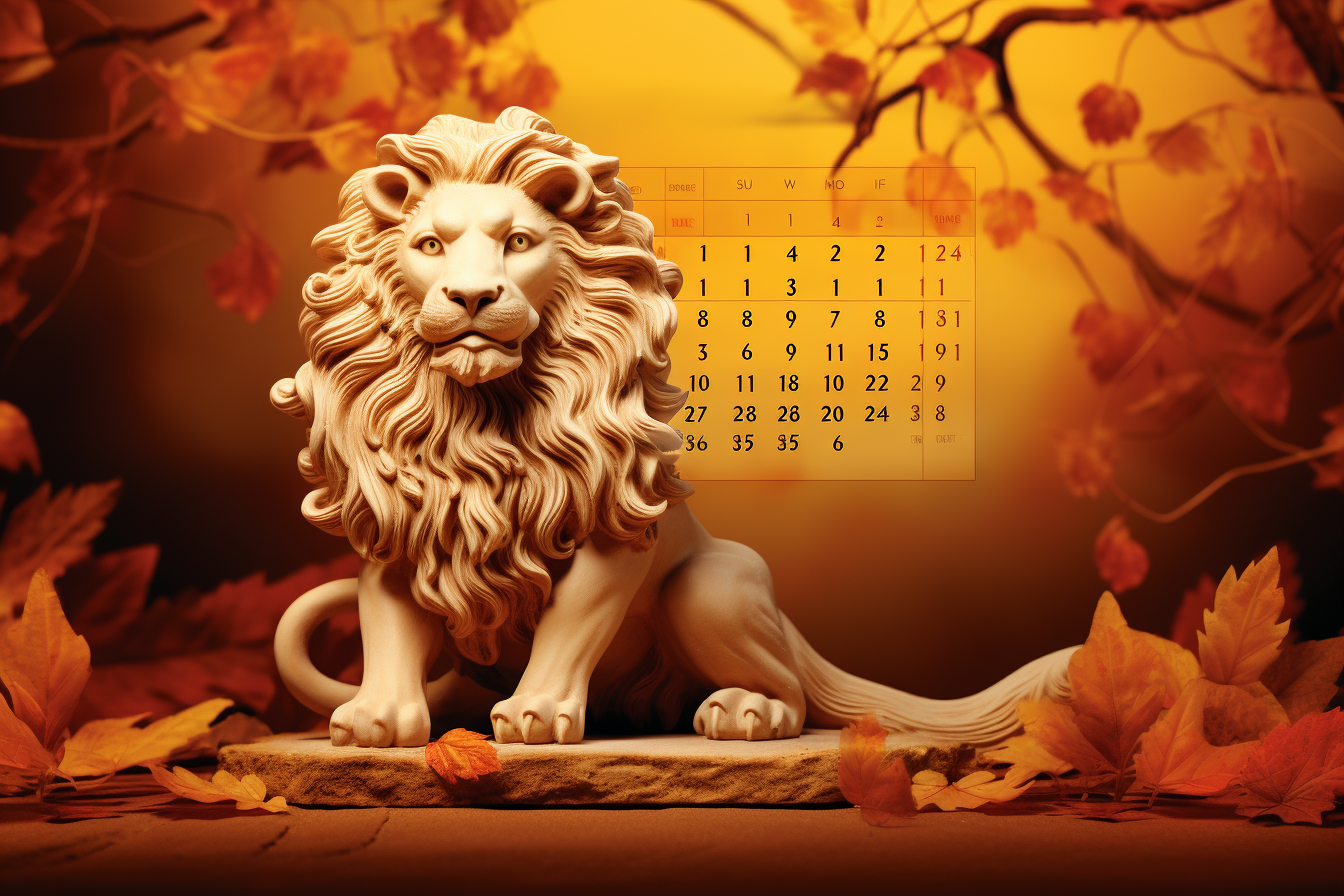 Detailed Lion Bead Sculpture Calendar