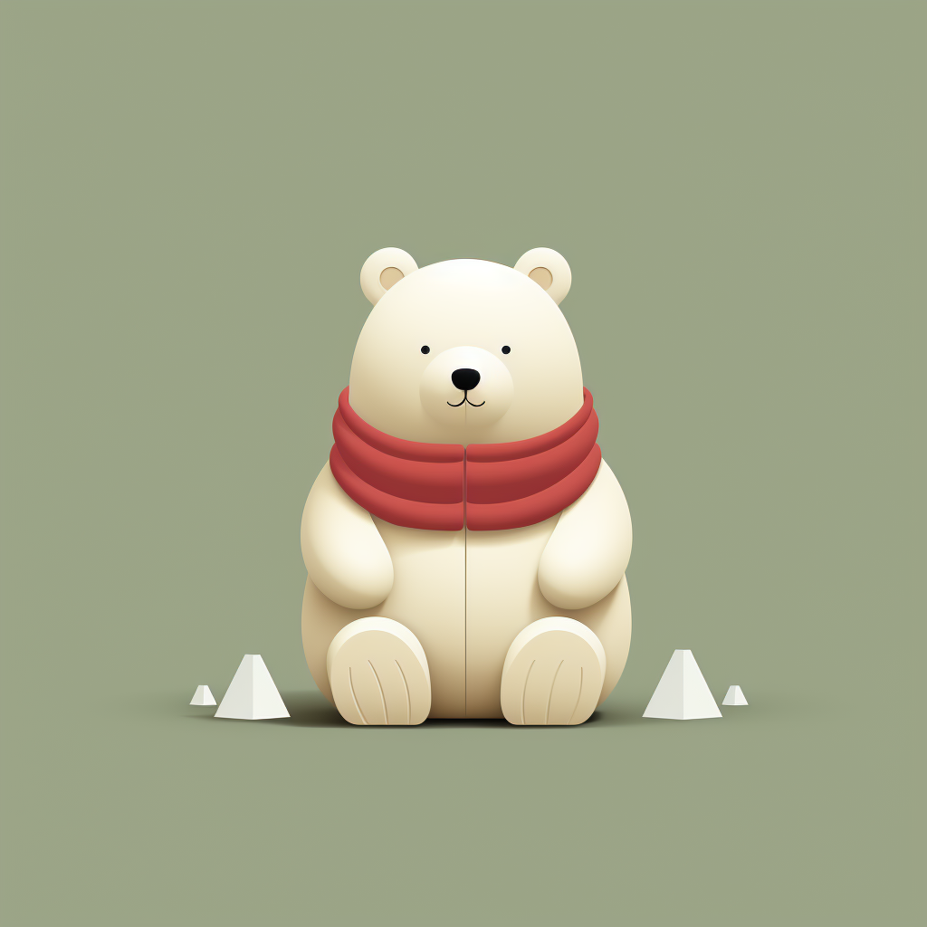 Bear full body flat background