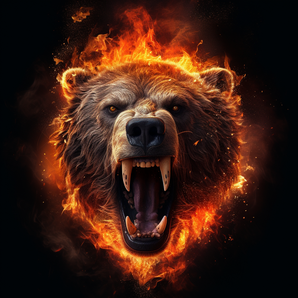 Bear Head on Fire