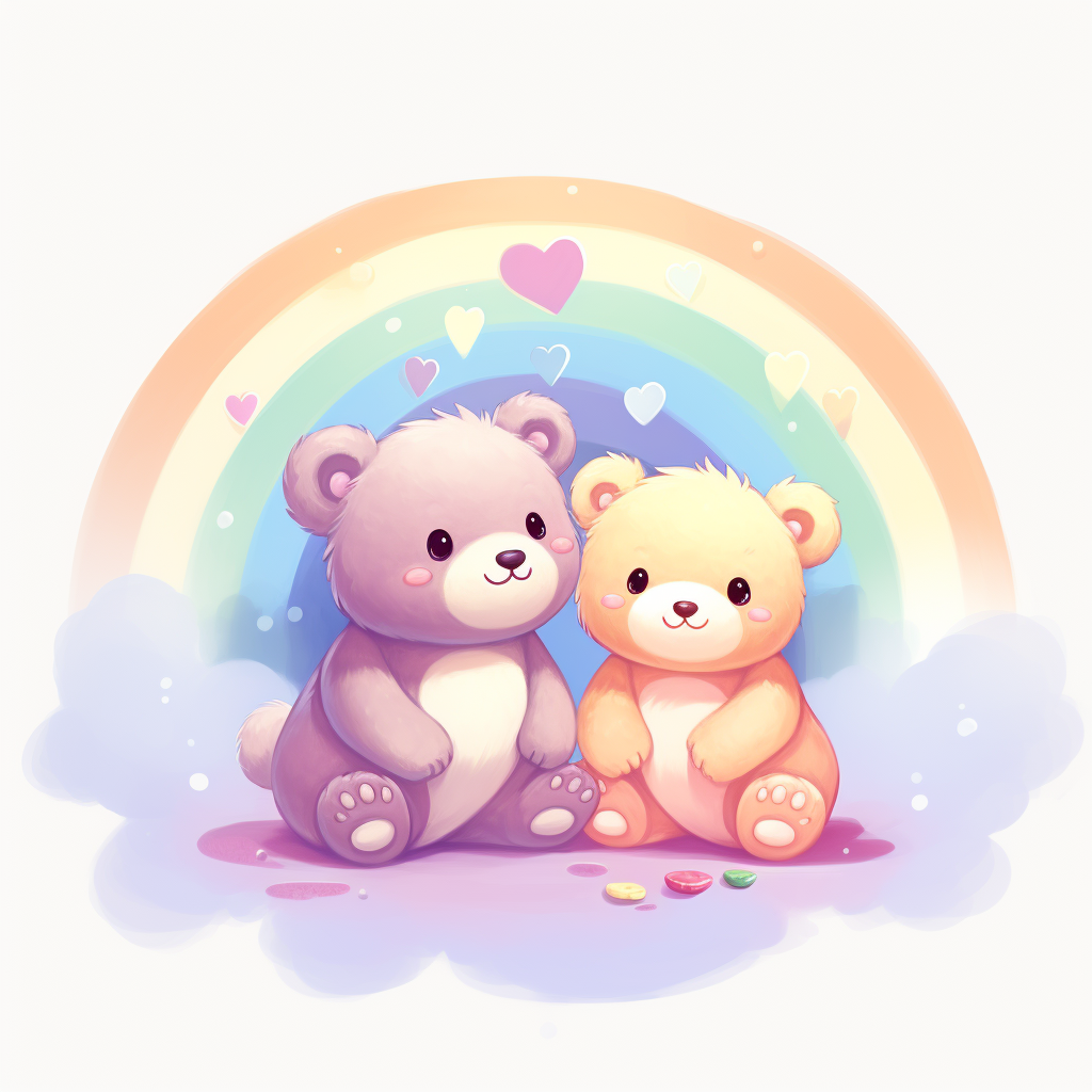 Cute bear and mouse illustration