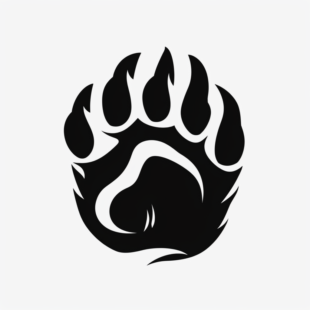 Minimalistic logo of aggressive bear paw claws