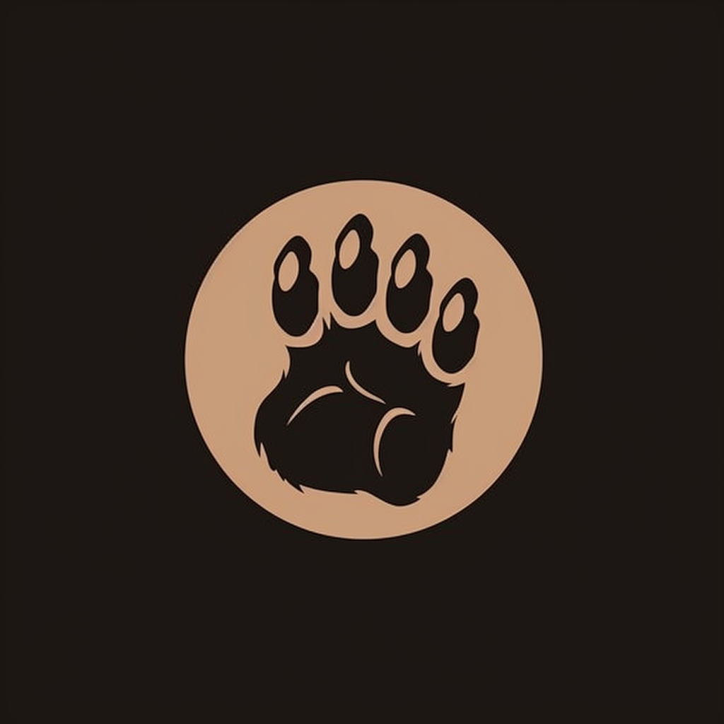 Minimalistic bear paw logo design