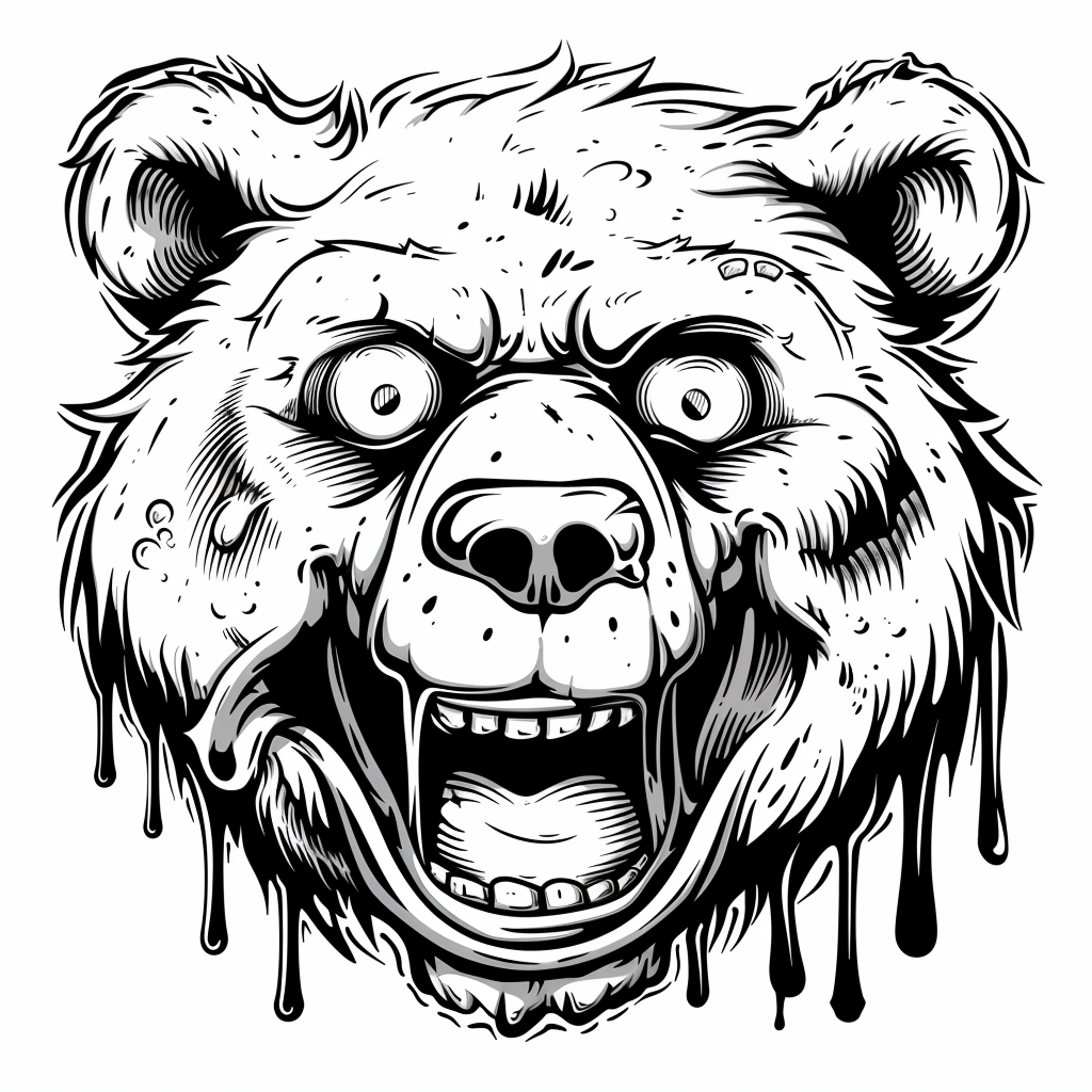 Bear with slime mascot logo