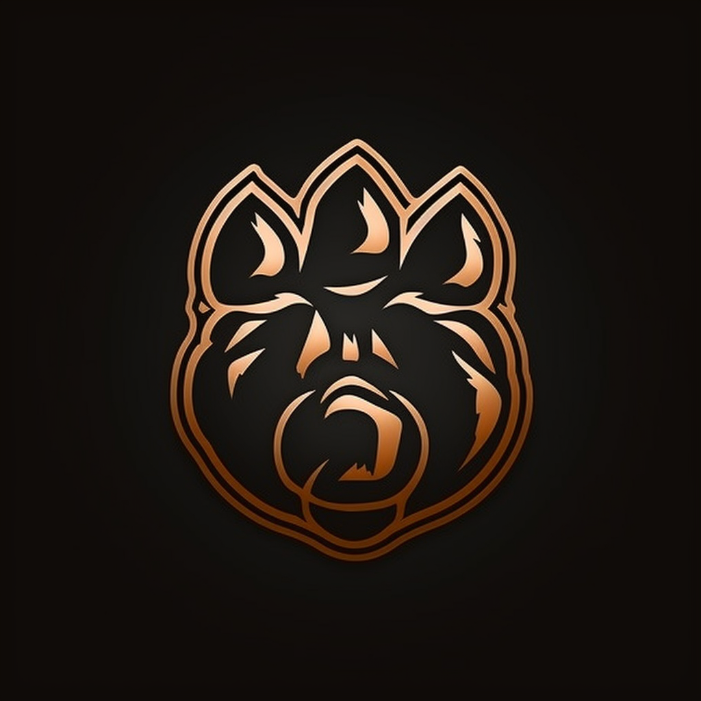 Minimalistic bear paw emblem with sharp claw