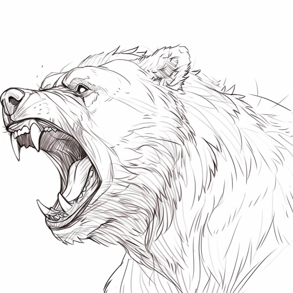 Bear sketch lineart realistic animal