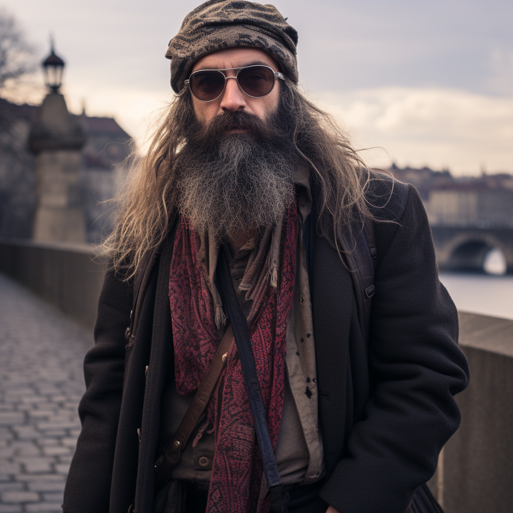 Photo of a Bearded Man in Prague