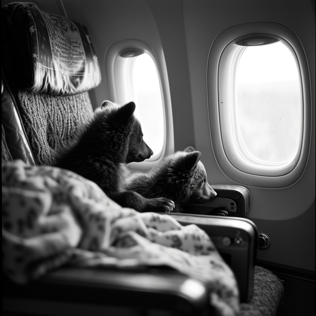 Bears on a Plane Film Photograph