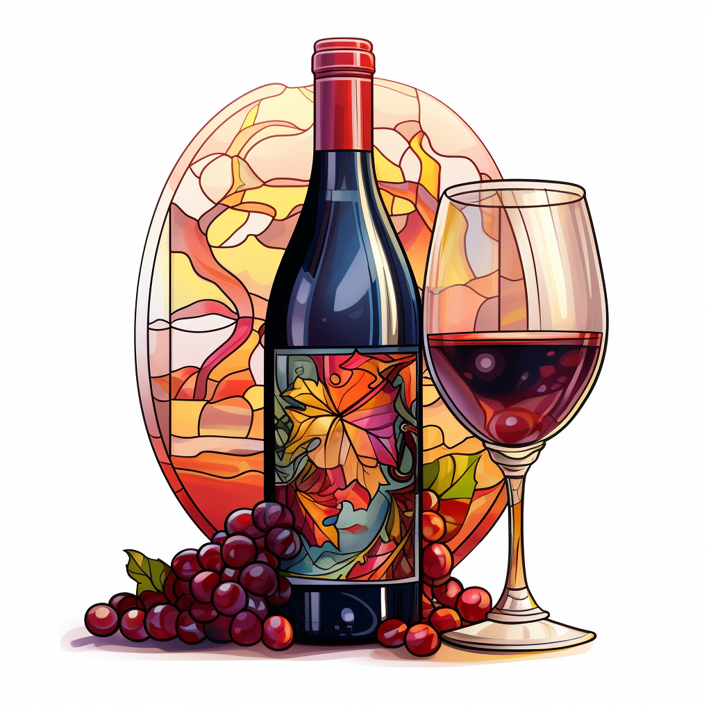 Colorful illustration of Beaujolais Nouveau wine