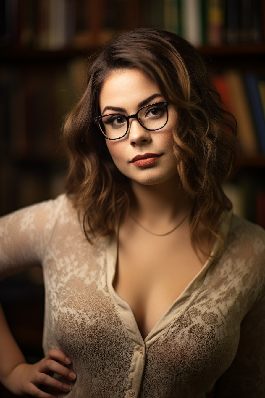 Professional photograph of a 30-year-old book writer with glasses