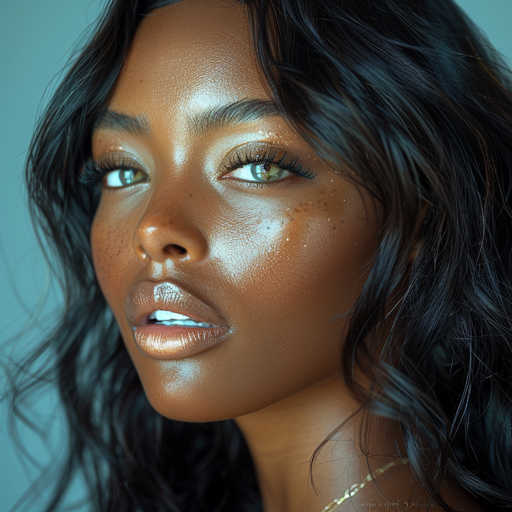 glamorous African American woman makeup