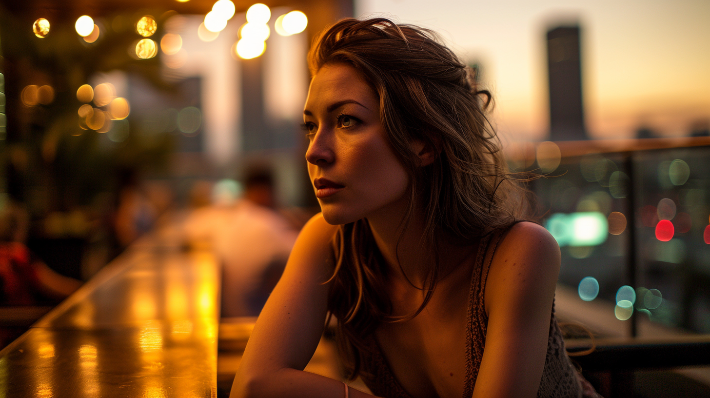 Amanda Crew in Contemplative Pose