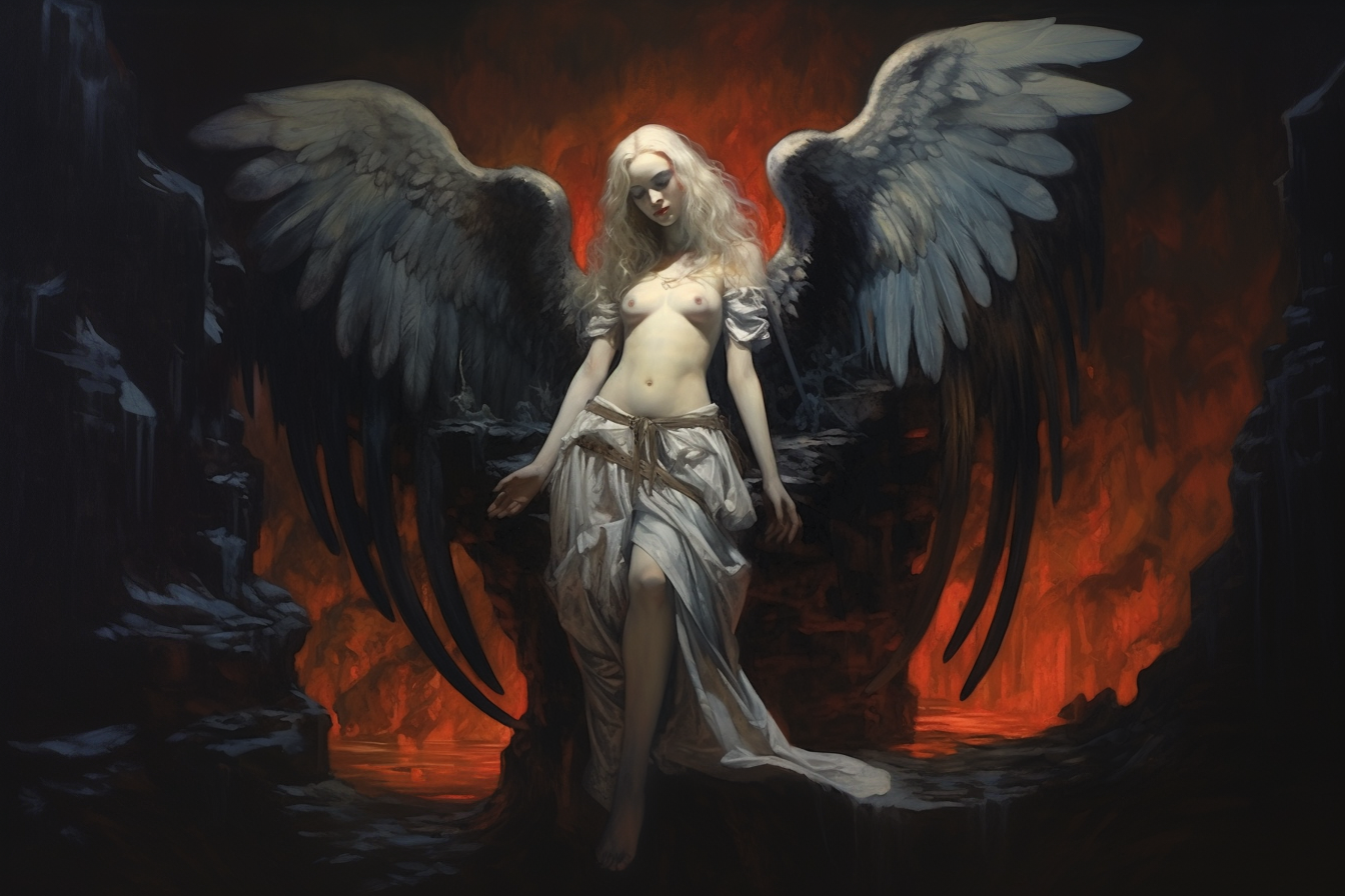 Angel in Hell artwork by Gerald Brom