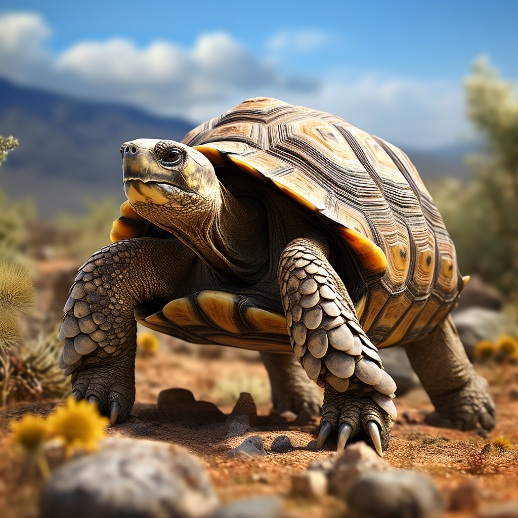 Gorgeous Tortoise on Beautiful Background