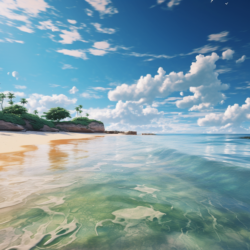 Scenic Bali beach with stunning horizon view