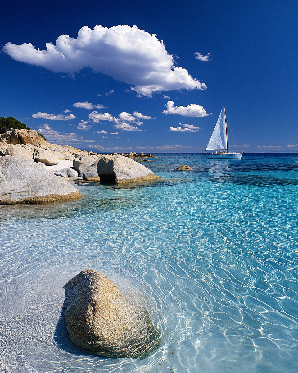 Sardinia beach crystal clear water