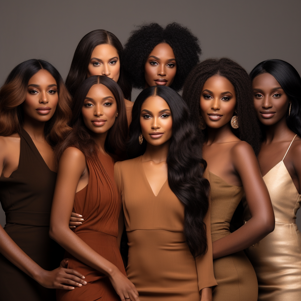 Beautiful black models showcasing luxury hair styles