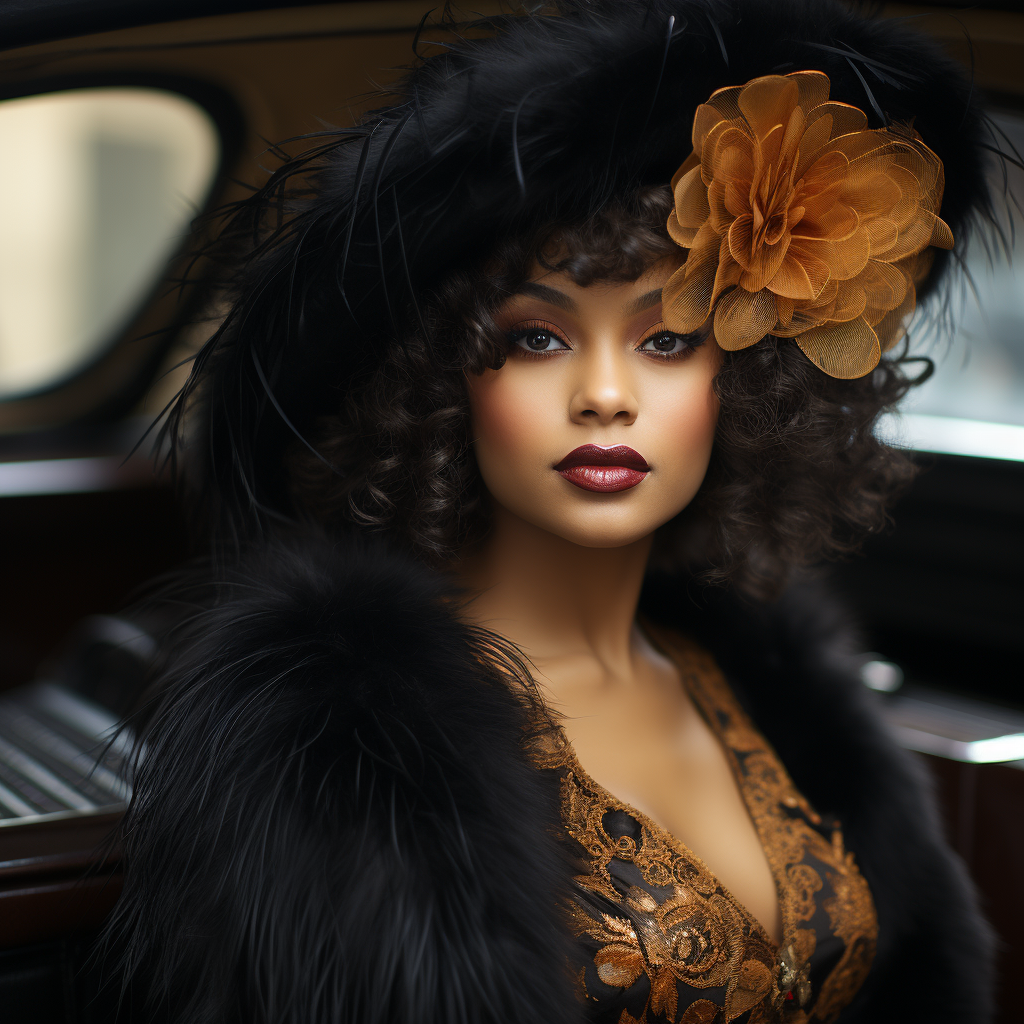 Beautiful black woman in flapper attire