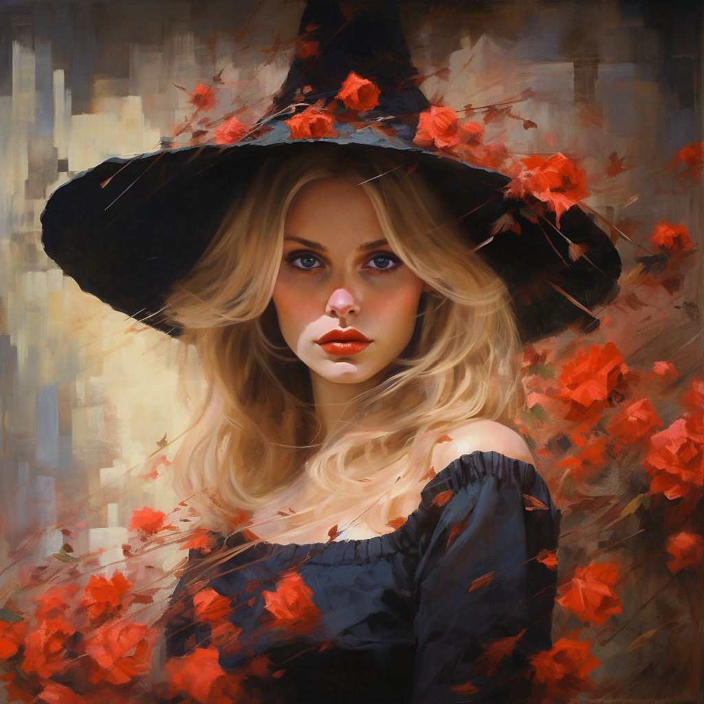 Blonde Haired Witch with Red Poppys  ??