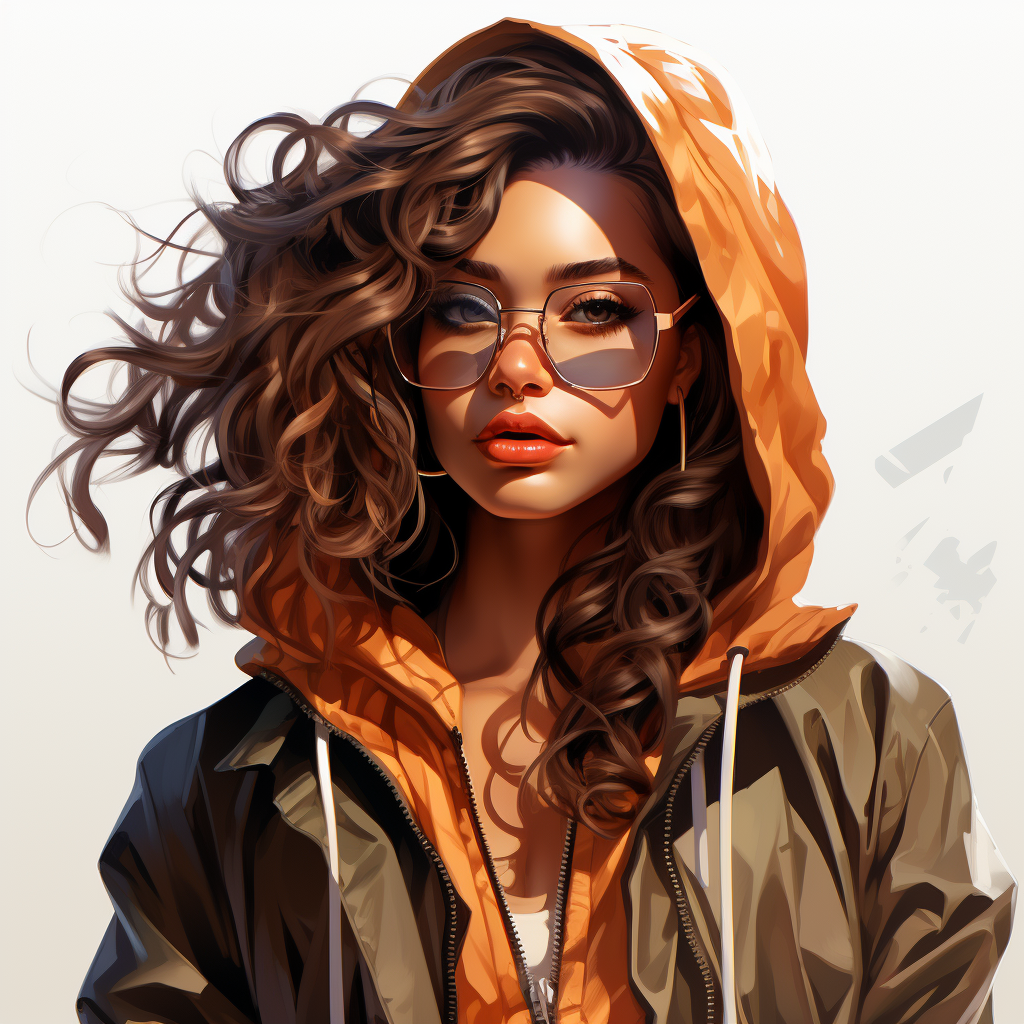 Stylish girl with glasses and hoodie