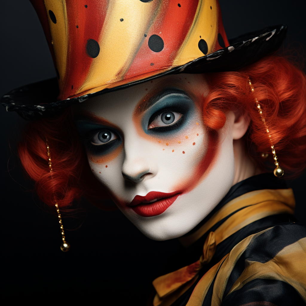 Beautiful female clown face