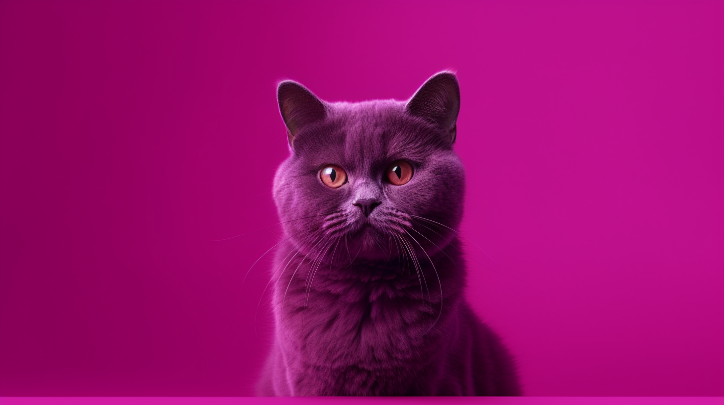 Beautiful cat on magenta background