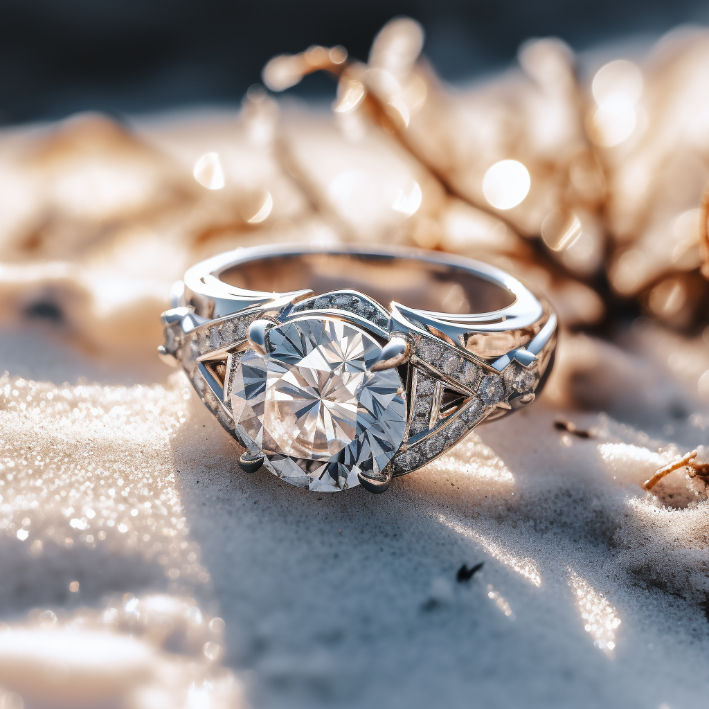 Diamond ring in snow