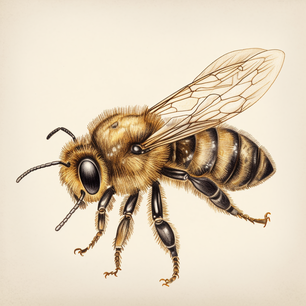 Artistic representation of a honey bee