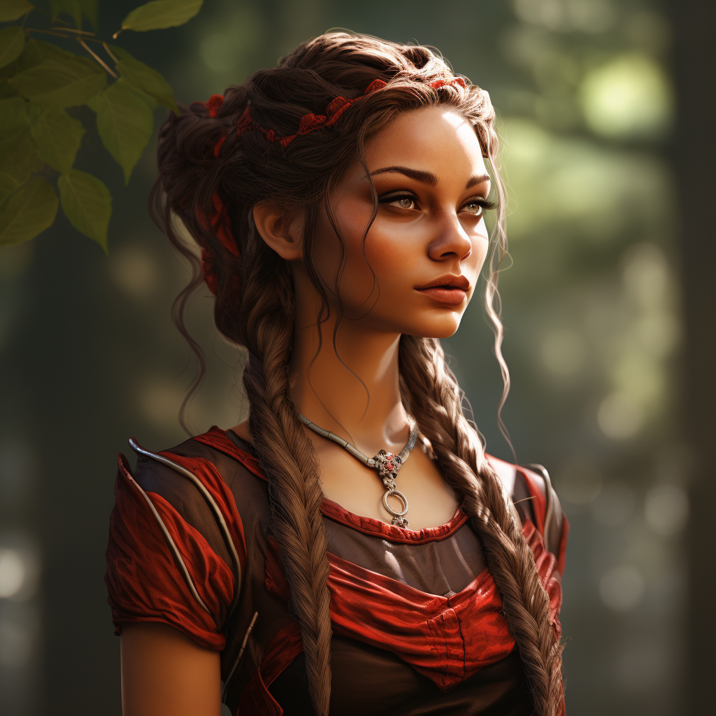 Gorgeous elf woman with blind ears and red tips