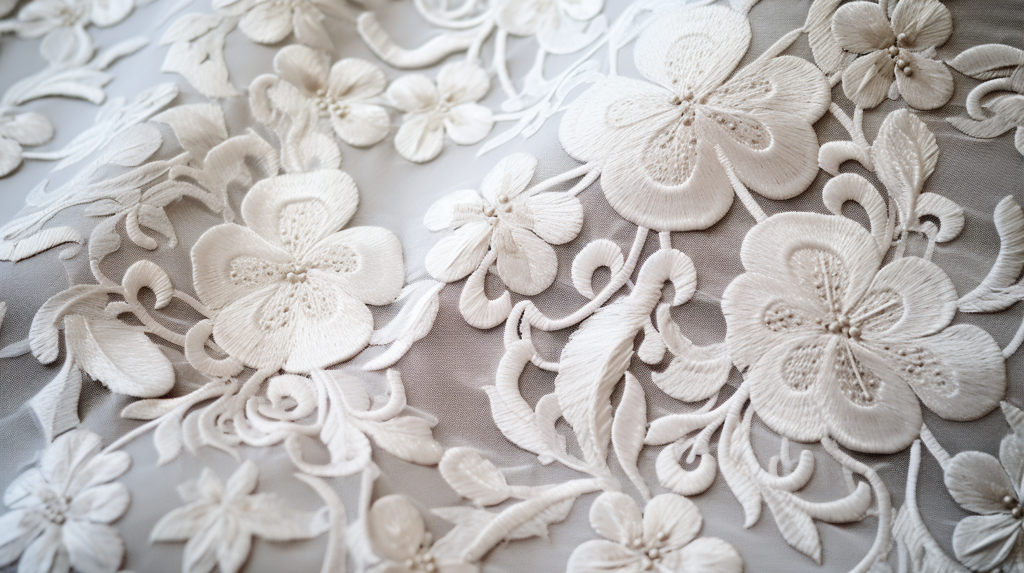 Stunning embroidery on beautiful white fabric