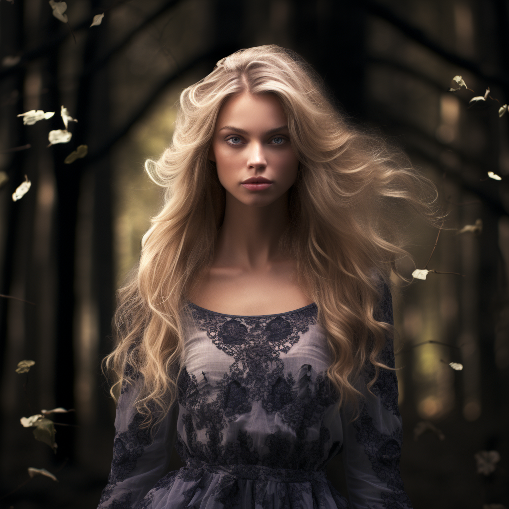 Gorgeous fashion model with blond long hair