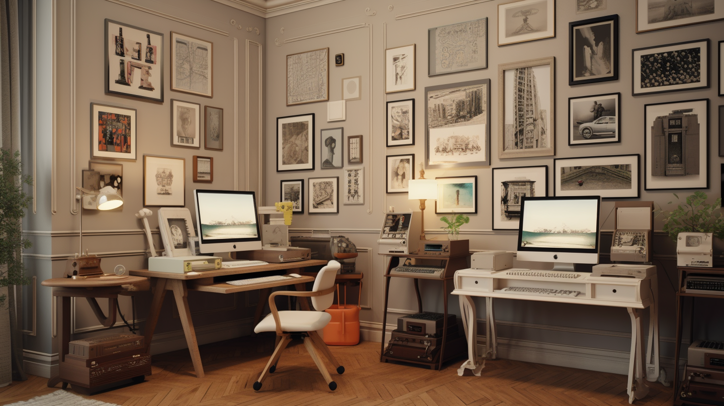 Grey and Cream Room with Framed Artwork