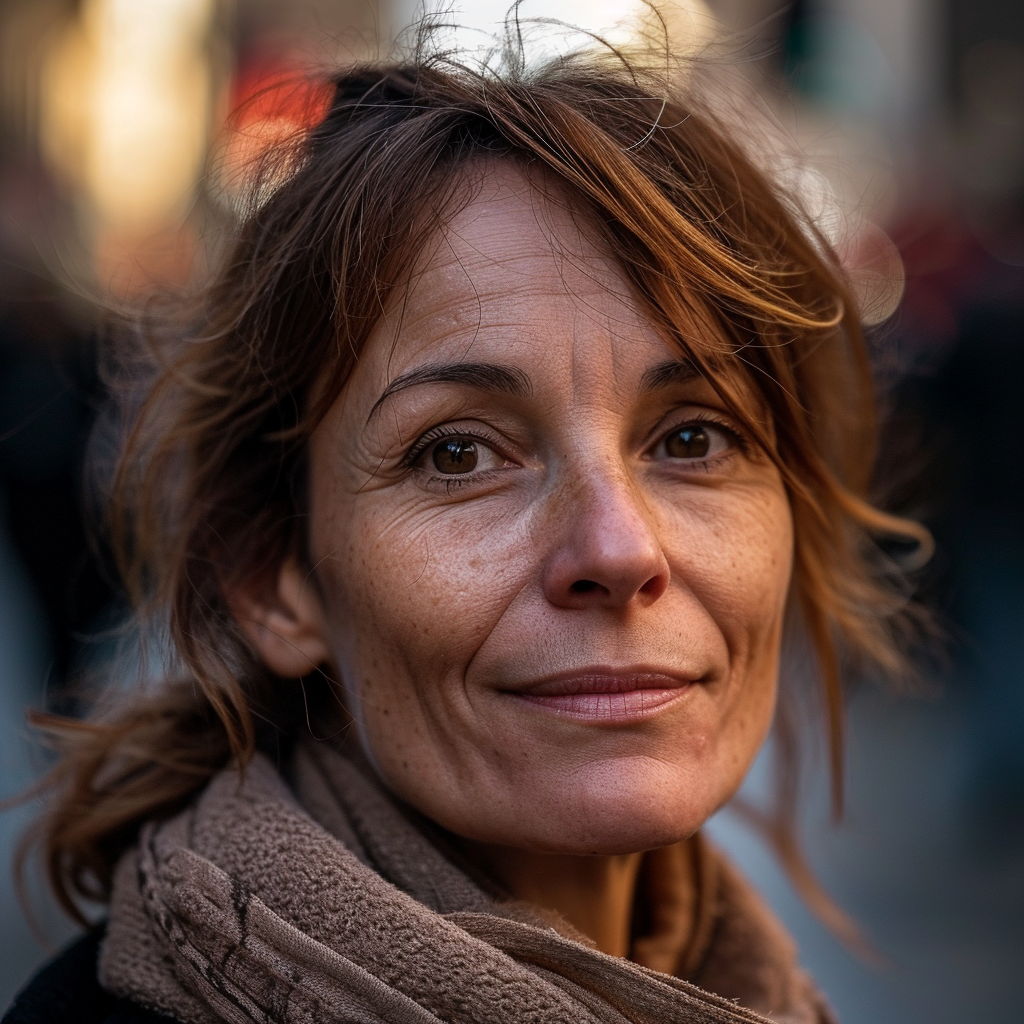 Beautiful French woman with expressive eyes