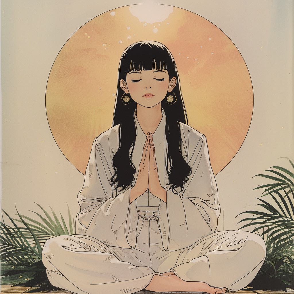 Beautiful girl meditation by Rumiko Takahashi