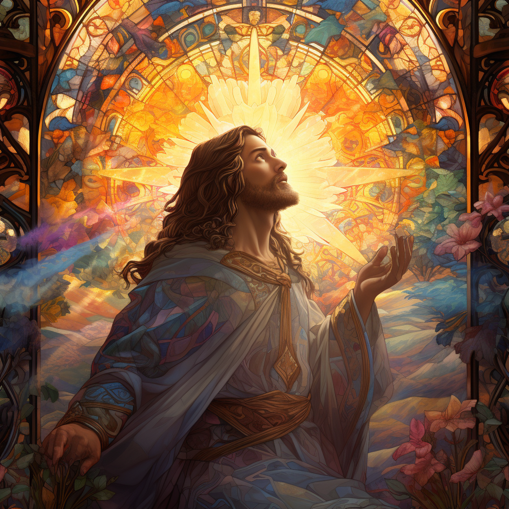 Stunning Stained Glass Image of God