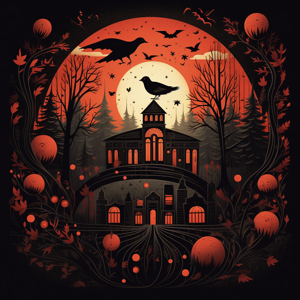 Illustration of beautiful Halloween book cover