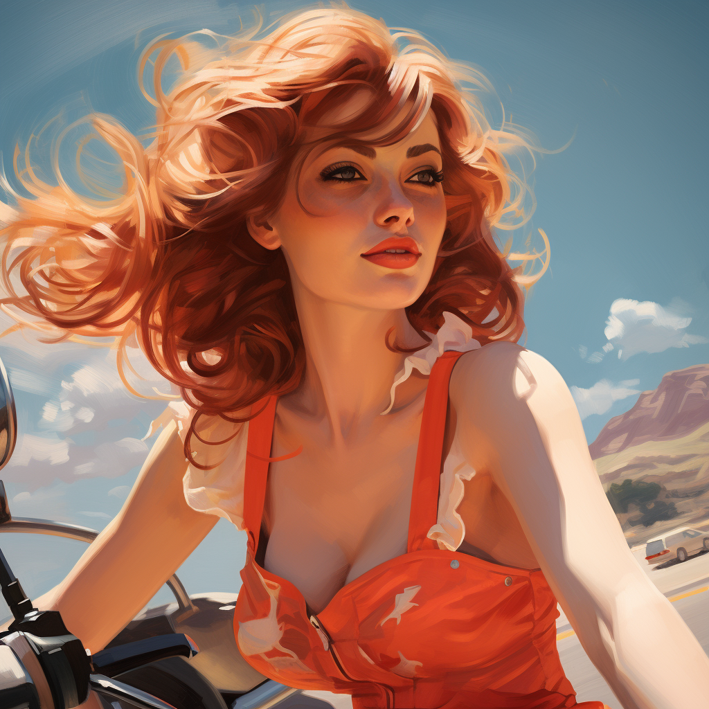 Girl on motorcycle