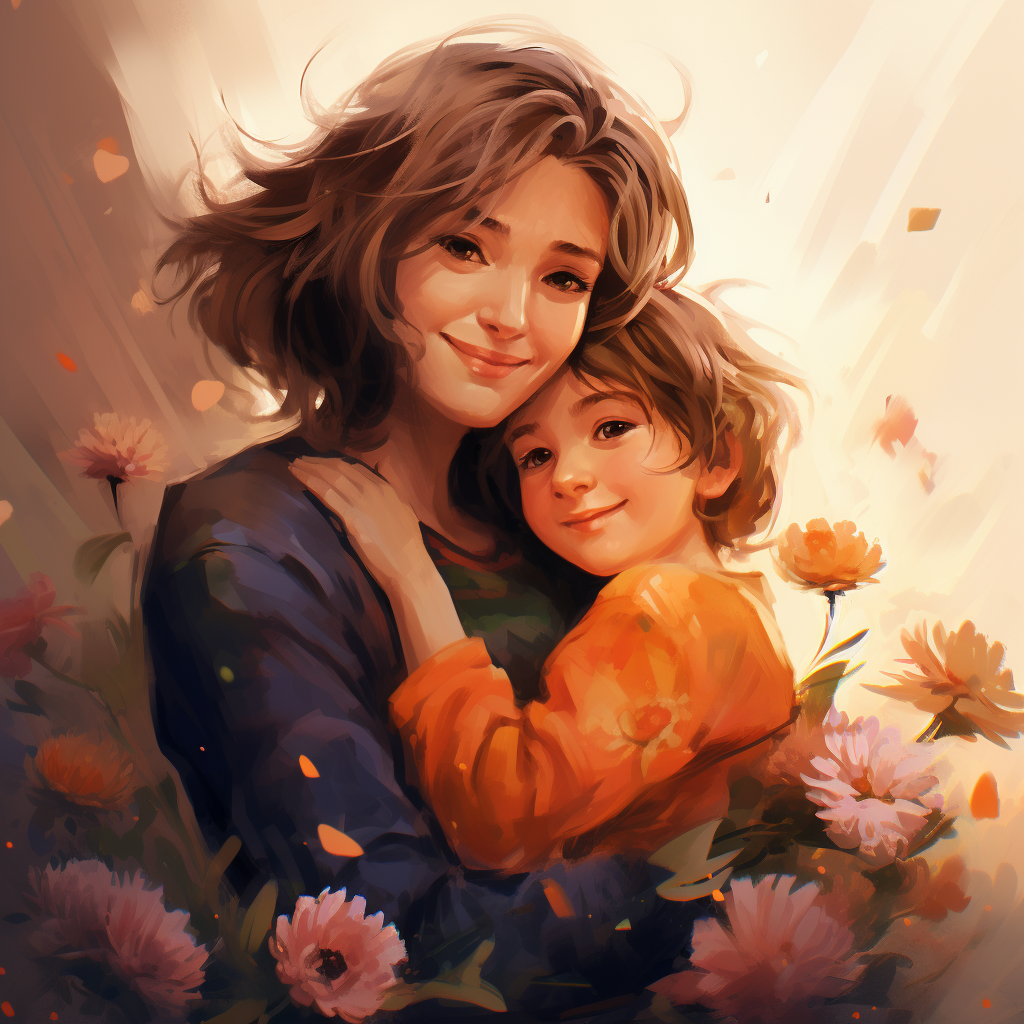 Illustration of a Beautiful Mom