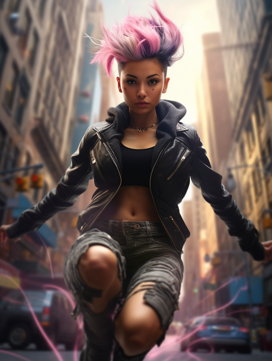 Beautiful Latina Cyberpunk Girl in NYC