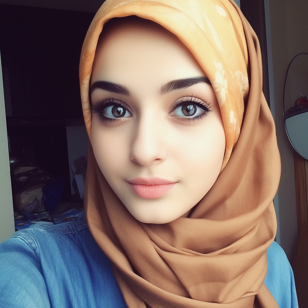 Beautiful Lebanese Hijabi Girl with Honey Color Eyes