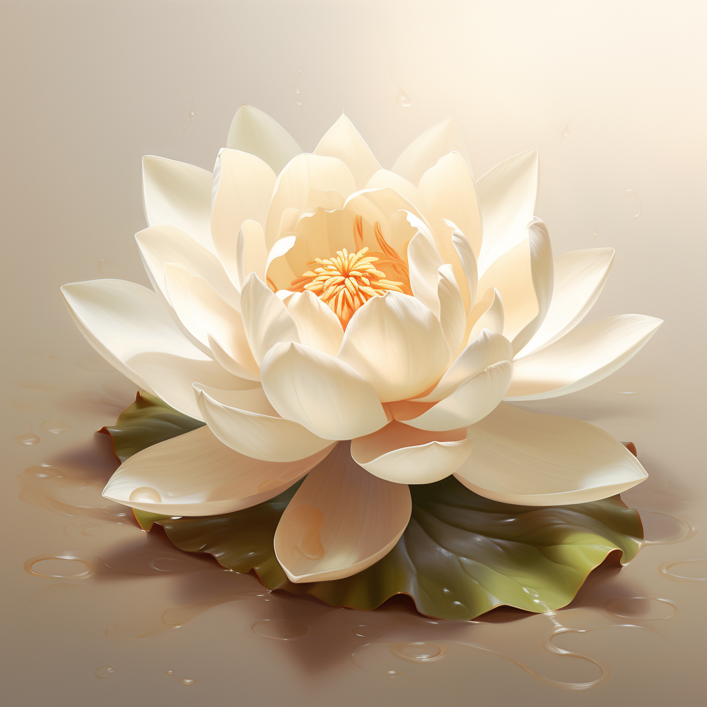 Soothing lotus flower on cream background