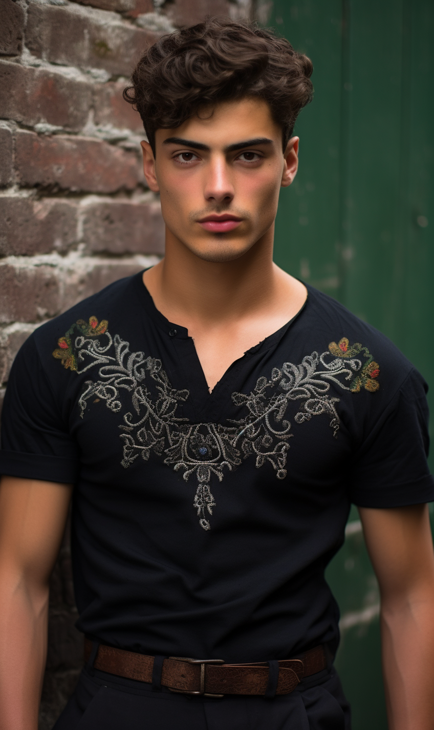 Attractive male model in crop top