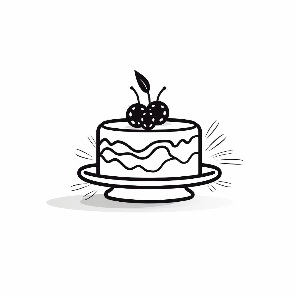 Minimalist cake icon with elegance