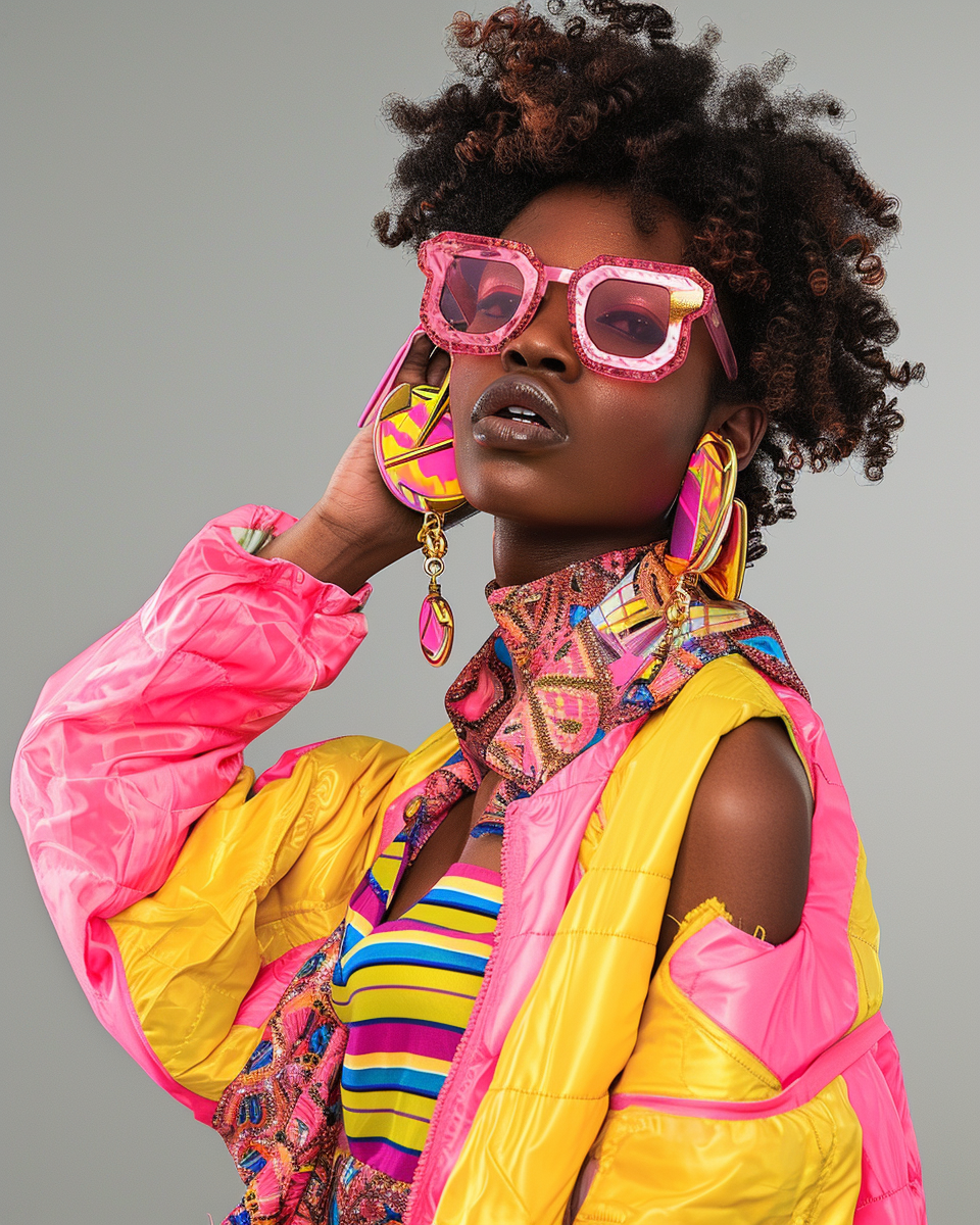 Model in Candy Color Pop Outfit