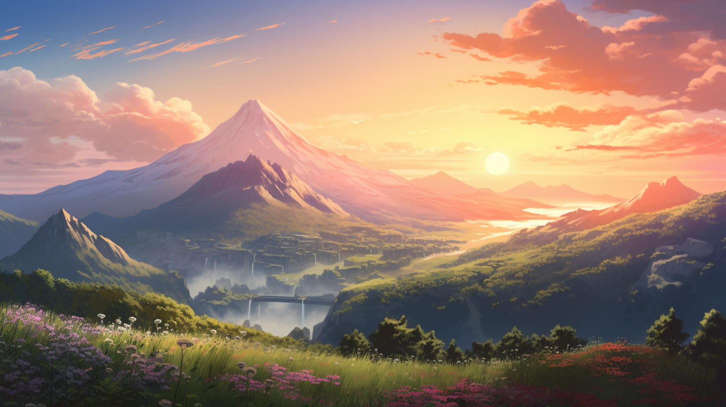 Majestic mountain scenery at sunrise