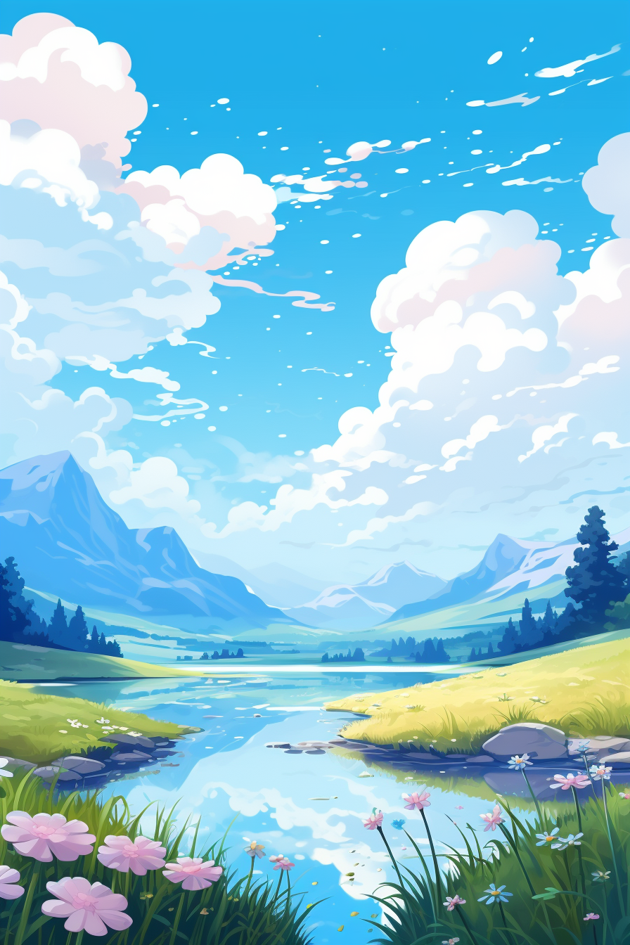 Beautiful nature in heaven, clear sky art vector