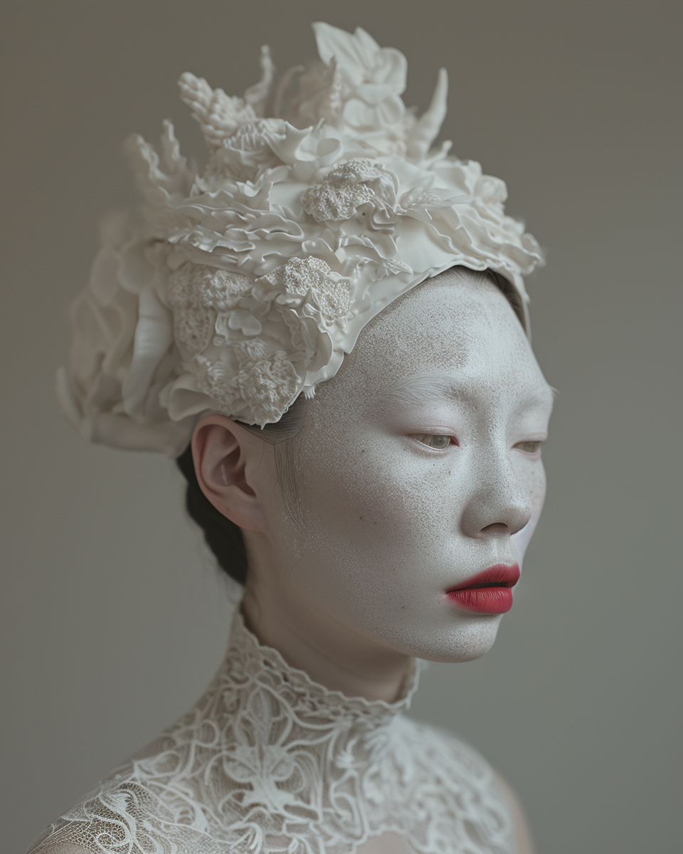 beautiful pale Asian supermodel portrait