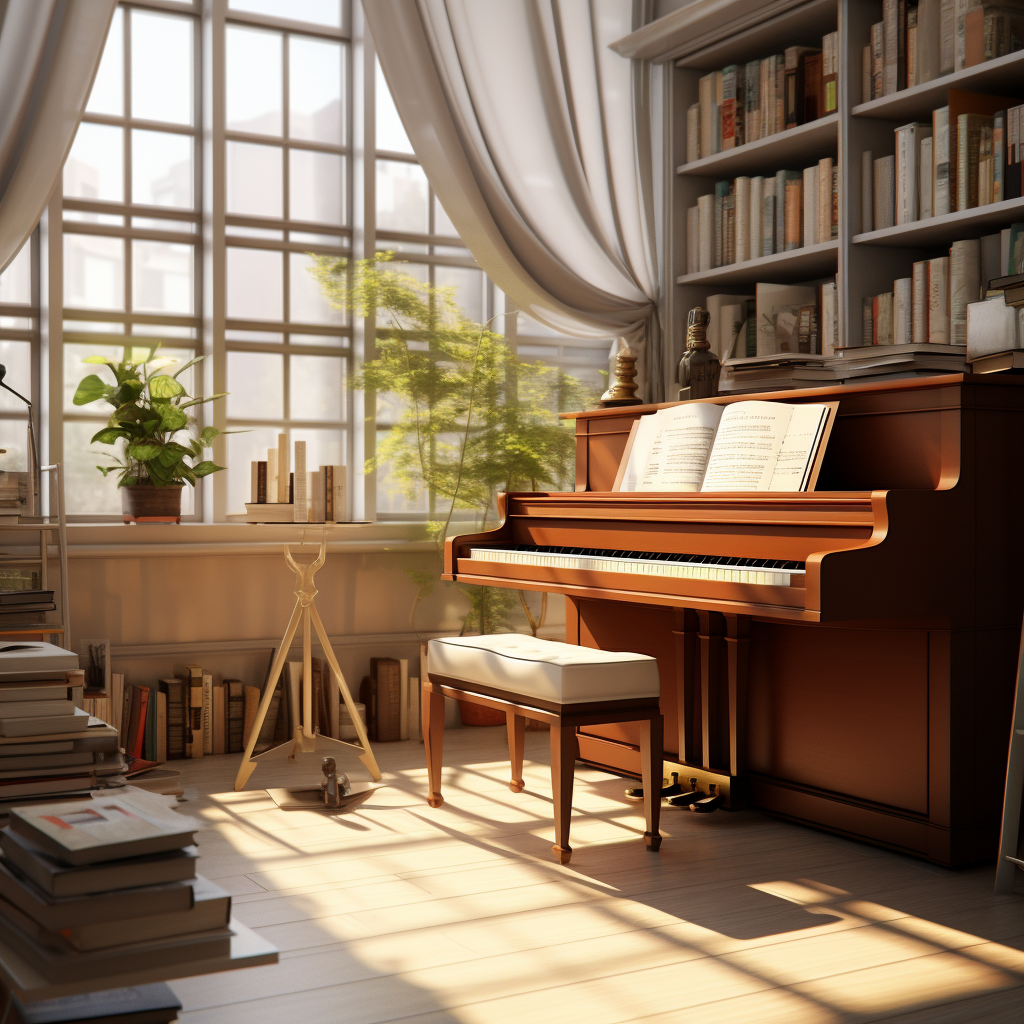 Beautiful piano for studying and working