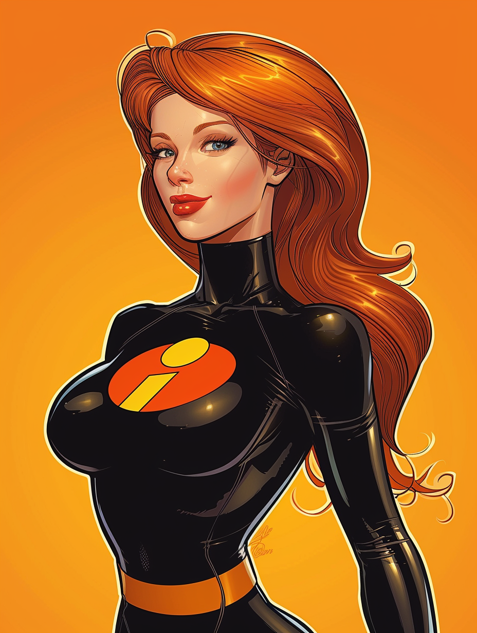 Beautiful Redhead Woman as Mrs Incredible Full Body