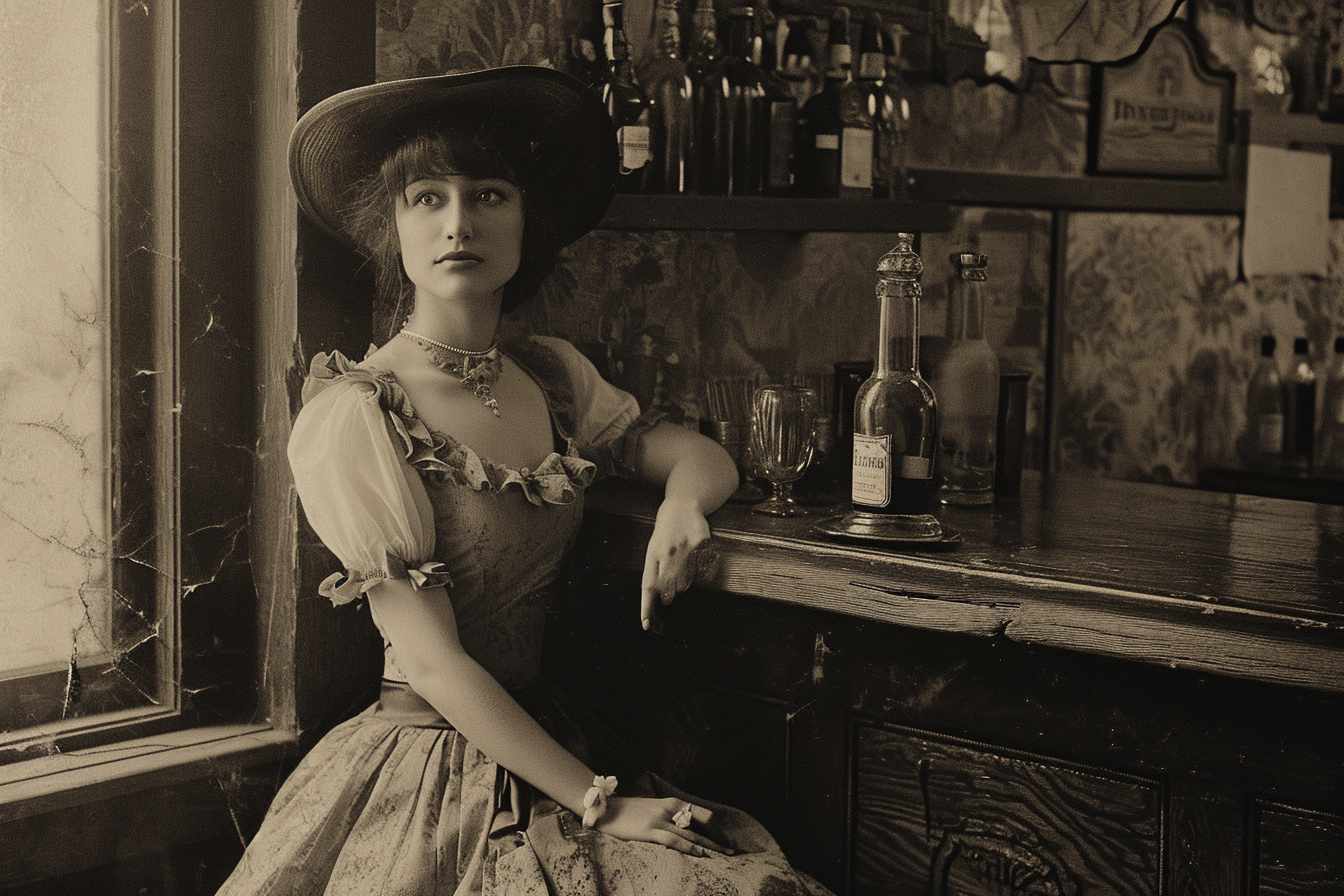 Portrait of beautiful saloon girl